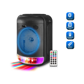Technical Pro LIT8 Portable 8" Bluetooth LED Party Speaker w/Strap+Wireless Link