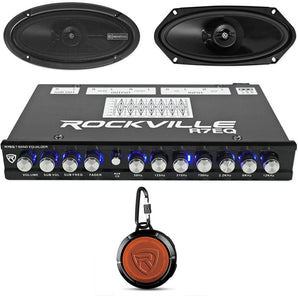 (2) Memphis Audio PRX410 4x10" 100w Car Speakers+7-Band EQ+Bluetooth Speaker