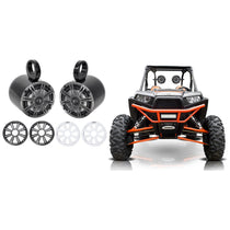 45KM654 6.5" Speakers + MAC65B Black Tower Pods For RZR/ATV/UTV