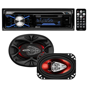 Boss 508UAB 1-DIN Car CD/MP3 Player Receiver w/Bluetooth/USB+(2) 4x6" Speakers