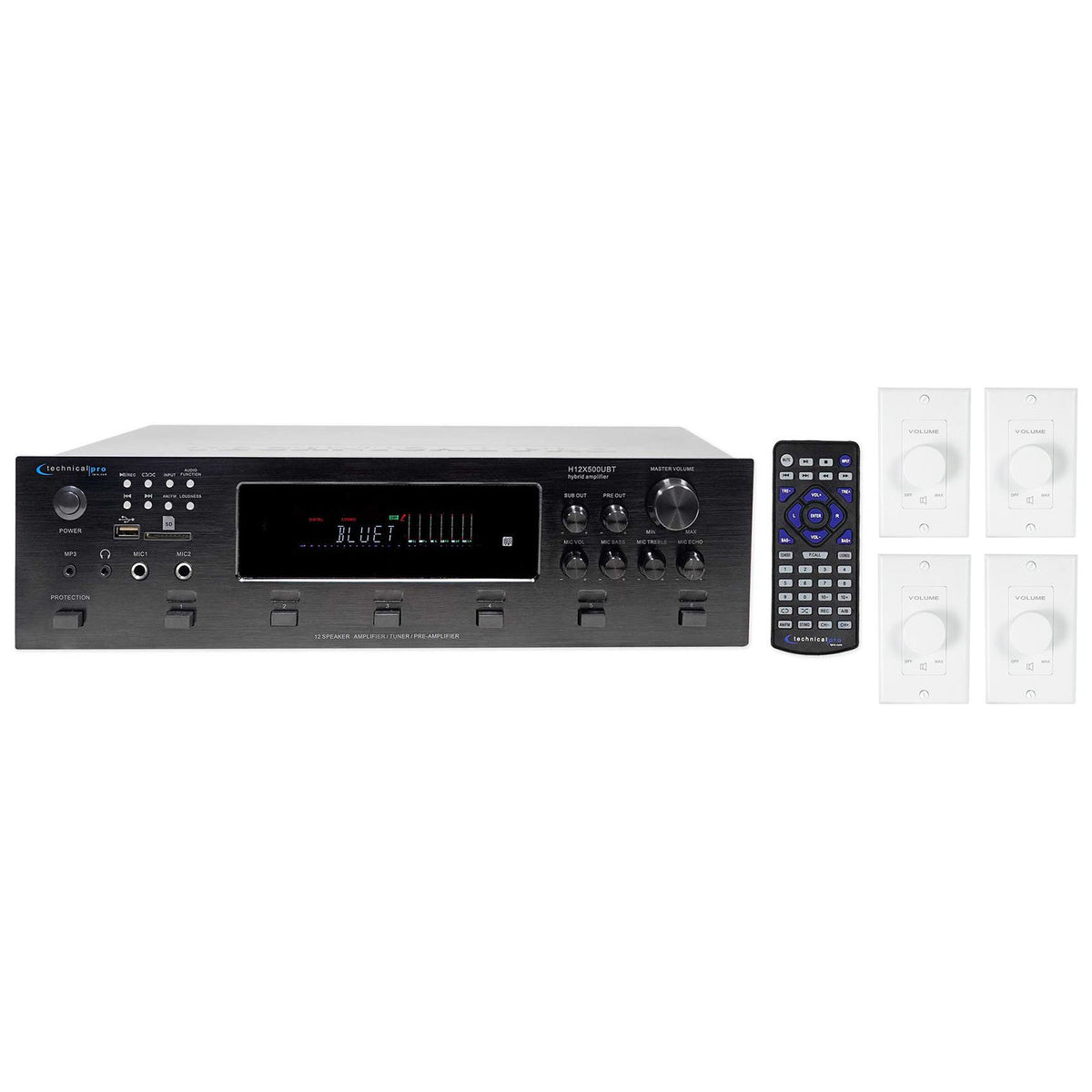H12X500UBT 6-Zone Receiver & 4x VOL850 Volume Controller Bundle