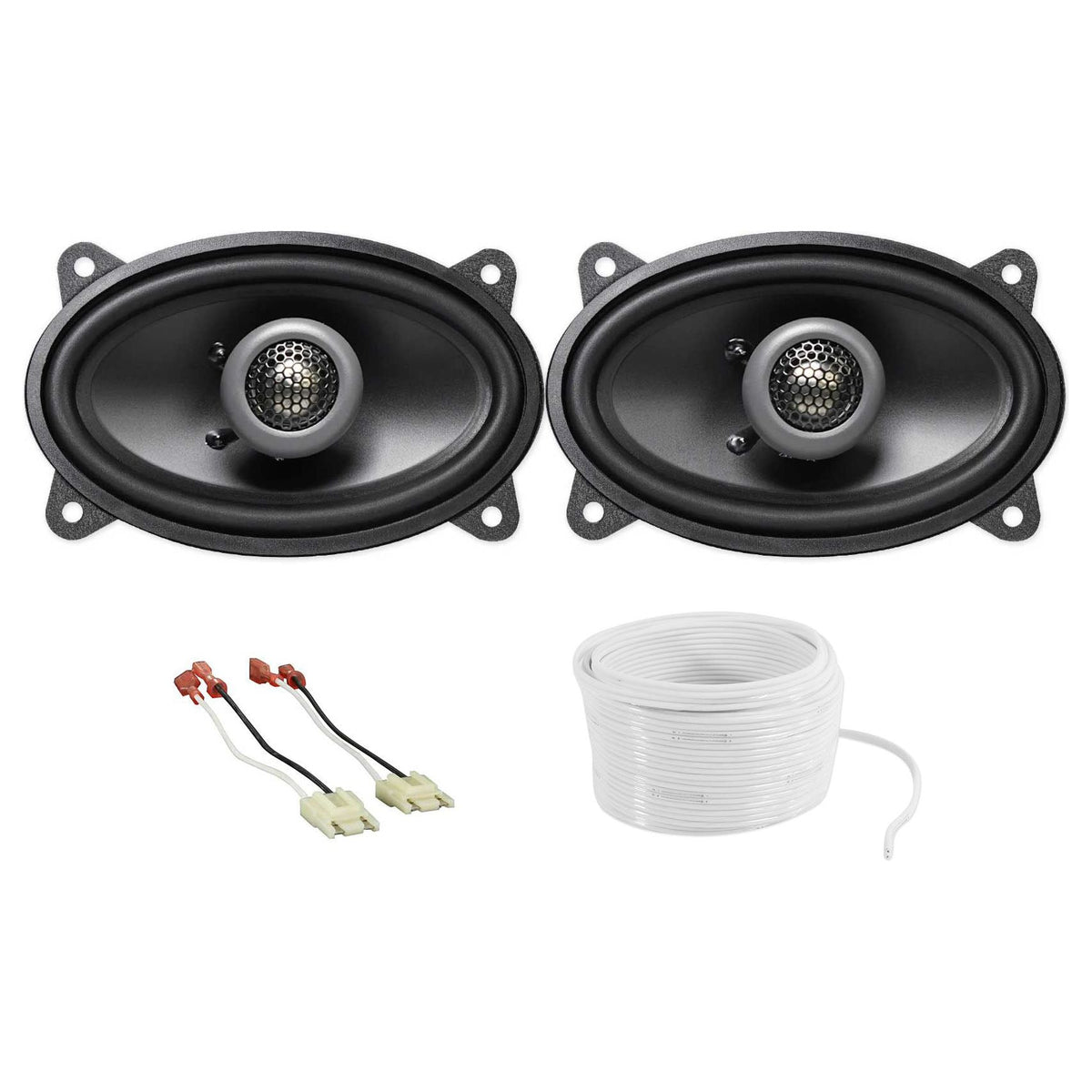 Front Speaker Replacement + Waterproof Wire Kit For 1987-1995 Jeep Wrangler YJ