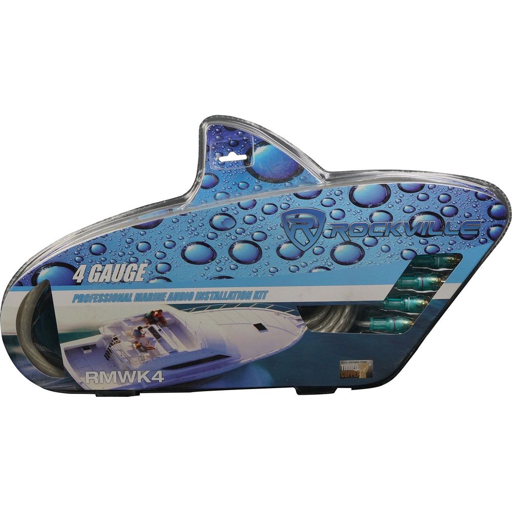 4 RWB70B 6.5" Wakeboard Marine Speakers + 6-Channel Amplifier + Amp Kit