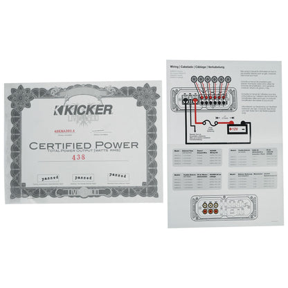 KICKER 48KMA3604 360 Watt 4-Channel Marine Amplifier Boat Amp KMA360.4