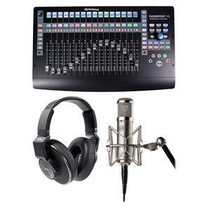 Presonus FADERPORT 16 Production DAW Controller+Warm Audio Mic+AKG Headphones