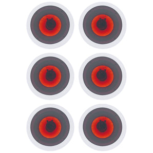 (6) Rockville HC65-LED 6.5" 500 Watt In-Ceiling Home Theater Speakers w/LED's
