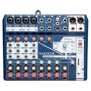 Soundcraft Notepad-12FX 12-Channel Recording Mixer w/ 4x4 USB DAW Interface + FX