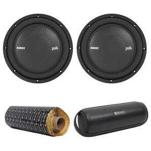 (2) Polk Audio MM1042SVC 10” 2400 Watt Car Subwoofers Subs+Rockmat+Free Speaker