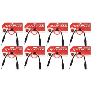 8 Rockville RCXMB1.5R Red 1.5' Male REAN XLR to 1/4'' TRS Balanced Cables