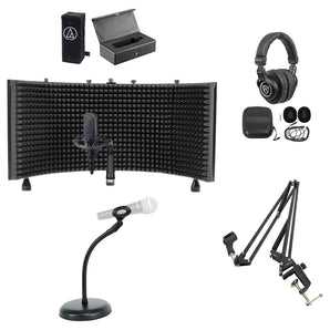 Audio Technica AT4033A Condenser Microphone+Case+Headphones+Shield+Boom+Stand