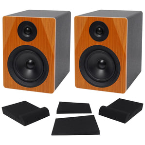 2) Rockville DPM5C Dual Powered 5.25" 300w Active Recording Studio Monitors+Pads