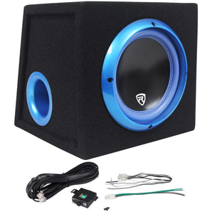 Rockville RVB8.1A 8" 300W Powered Amplified Car Subwoofer System+Remote+Wire Kit