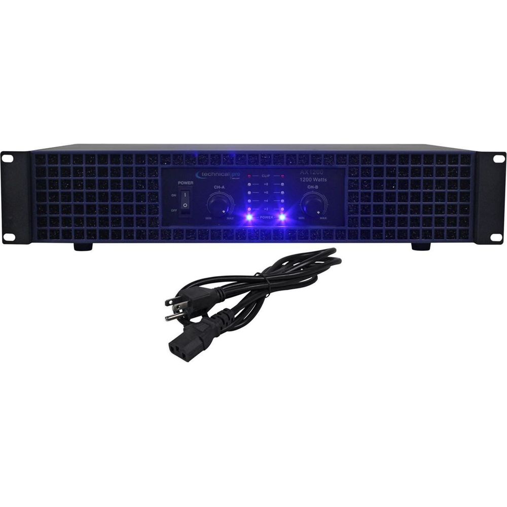 (2) RSG10 10" PA Speakers + AX1200 1200W Amplifier + Stands + Cables