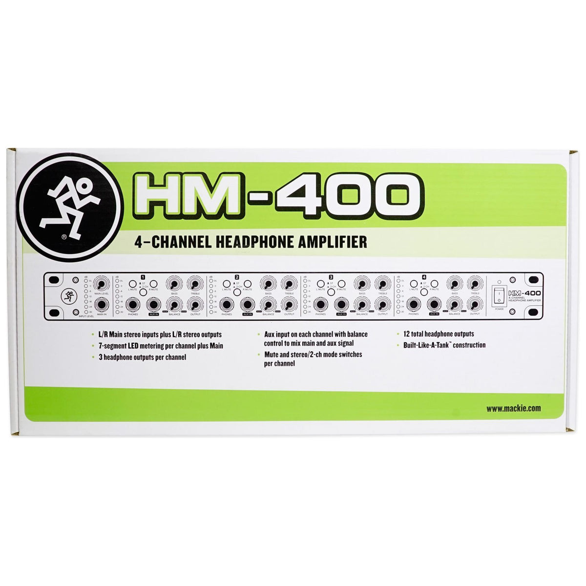 Mackie HM-400 Pro Rackmount 4-Channel Headphone Amplifier w/12 Headphone outputs