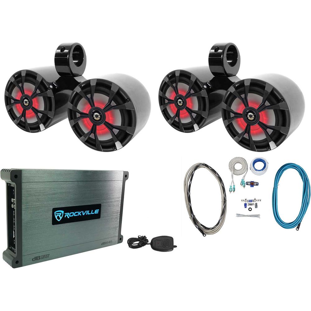 RKL80MB Black 2-Pack + DBM45 Marine Amplifier Bundle