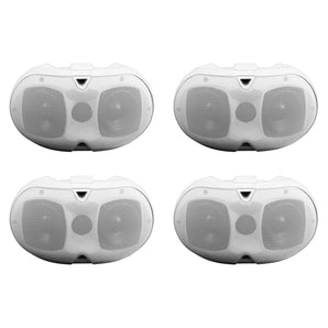 (4) Rockville D4-16 White Dual 4" 16-ohm Swivel Outdoor Home Patio Speakers