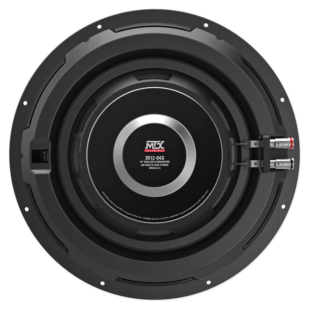3512-04S 12" Shallow Mount Subwoofer, Amplifier & Amp Kit