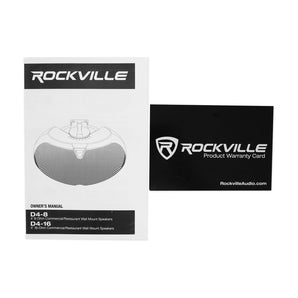 (8) Rockville D4-16 White Dual 4" 16-ohm Swivel Outdoor Home Patio Speakers