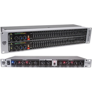 Rockville REQ231 Dual 31 Band 1/3 Octave Graphic Equalizer+3 Way Mono Crossover