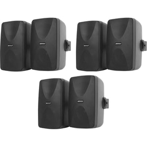 (6) Rockville WET-7020B Black 70V 5.25" Commercial Indoor/Outdoor Wall Speakers