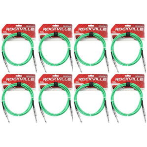 8 Rockville RCGT6.0G 6'  1/4" TS to 1/4'' TS Guitar/Instrument Cable