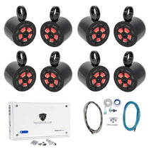 (8) RKL65MBW 6.5" 700W Marine Wakeboard LED Speakers+Amplifier+Wires