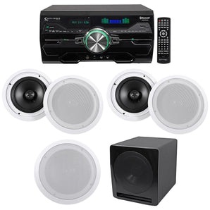 Technical Pro 4000w Home Theater DVD Receiver w/Bluetooth/USB+5) 8" Speakers+Sub
