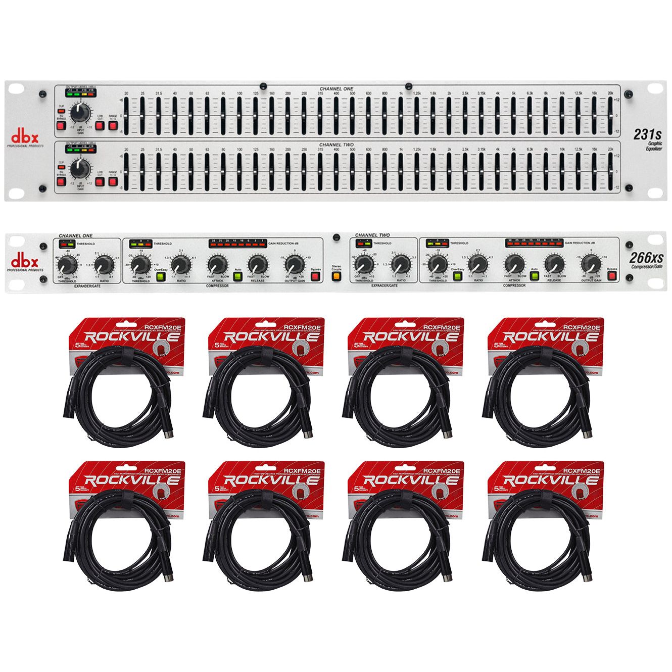 Equalizer Rack DBX 231S Dual 31 Band Graphic Equalizer Audio Rack Mount EQ+Compressor ...
