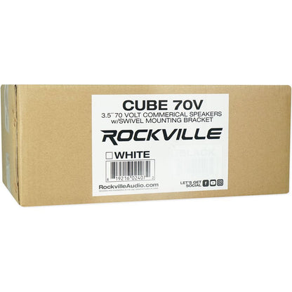 Commercial Amplifier + (4) White Cube Speakers + Subwoofer