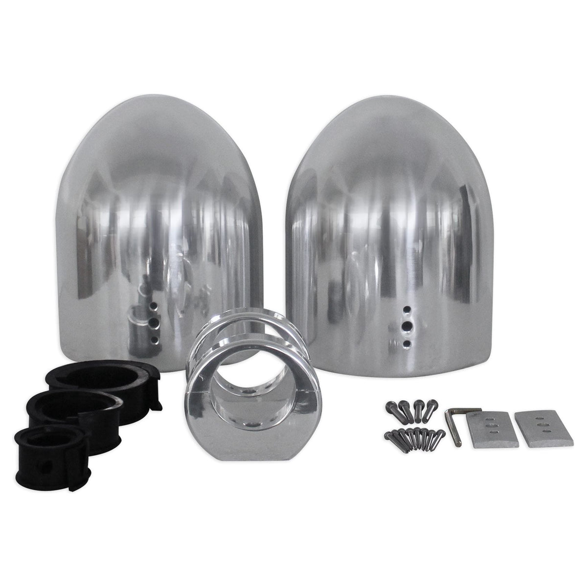MAC80S 7.7" Silver Aluminum Wakeboard Tower Speaker Pods+Covers