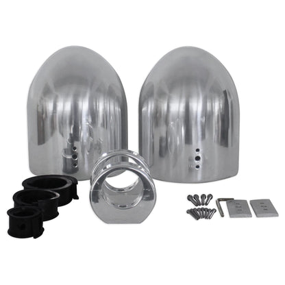 MAC80S 7.7" Silver Aluminum Wakeboard Tower Speaker Pods+Covers