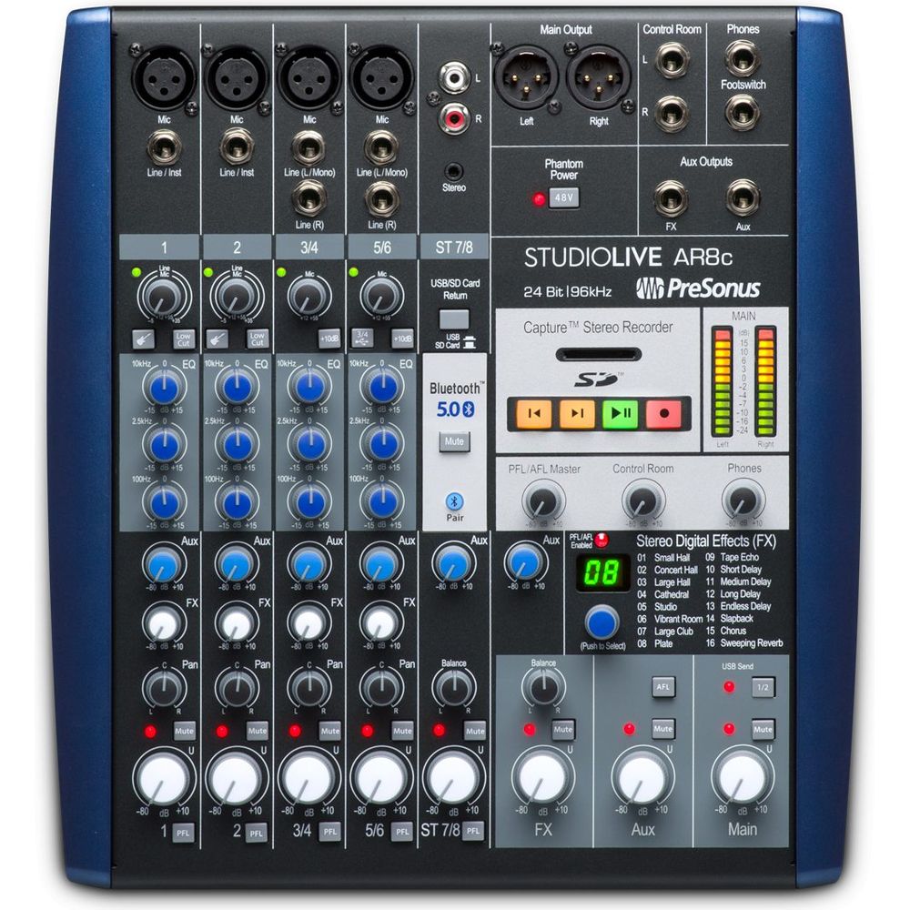 StudioLive AR8c Mixer + RCM03 Microphone + PRO-M50 Headphones