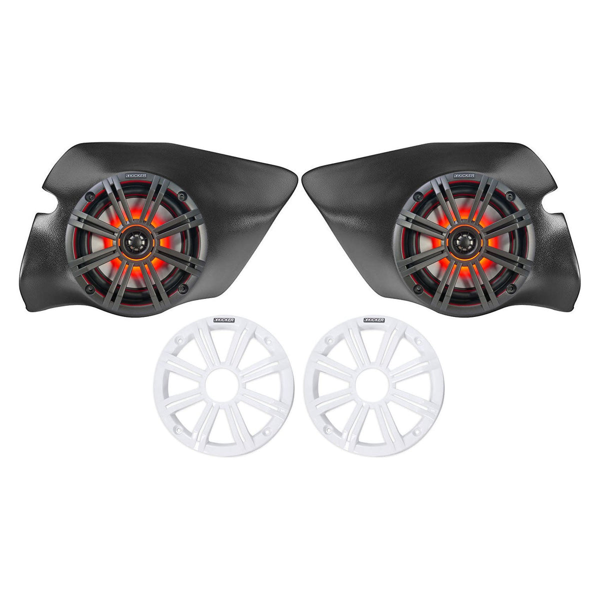 Kicker 6.5" LED Kick Panel Speakers fits 2014-2023 Polaris RZR / XP