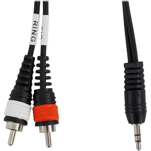 Rockville RNRMR3 3' 3.5mm 1/8" TRS to Dual RCA Cable 100% Copper