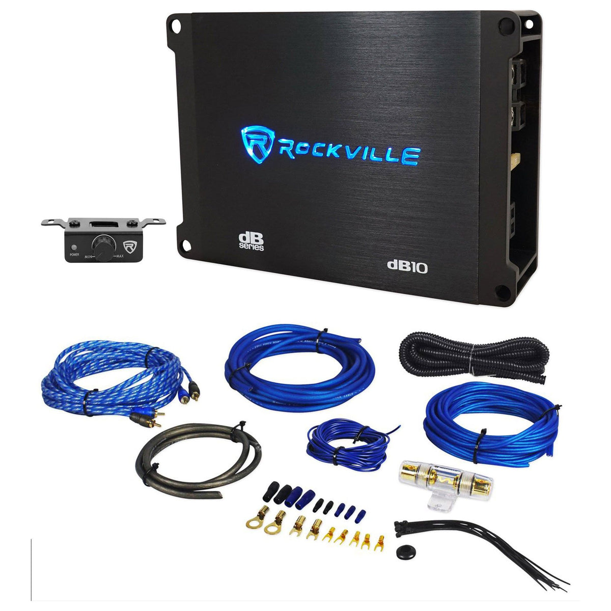 dB10 Mono Amp + RWK81 8‑Gauge Wiring Kit Bundle