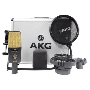 AKG C414 XLII Recording Microphone Bundle with Audio Technica M50X Headphones & Headphone Amp
