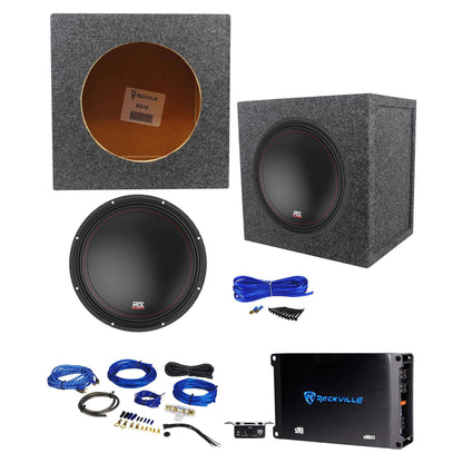 MTX 3510-02 10" Subwoofer + Sealed Sub Box + Mono Amplifier + Amp Kit