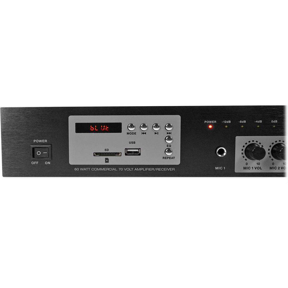 Rockville RCS80-1 60 Watt 70v Commercial/ Restaurant Amplifier/Bluetooth Receiver
