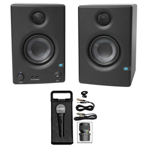 Pair Presonus Eris E3.5 3.5" Powered Studio Monitor Speakers+Microphone+Case