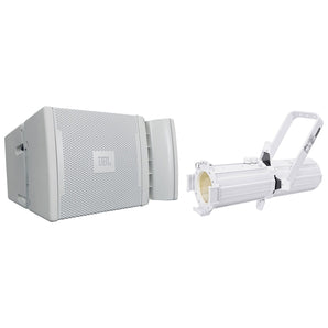 JBL VRX932LA-1WH 12" 800w Passive Line-Array Speaker in White + Gobo Spot Light