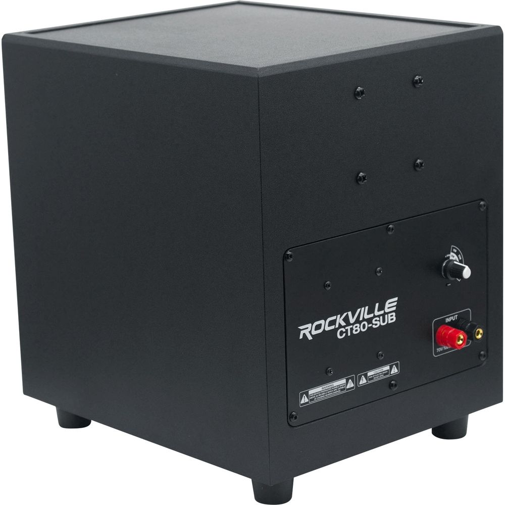 Commercial Amplifier + (4) White Cube Speakers + Subwoofer
