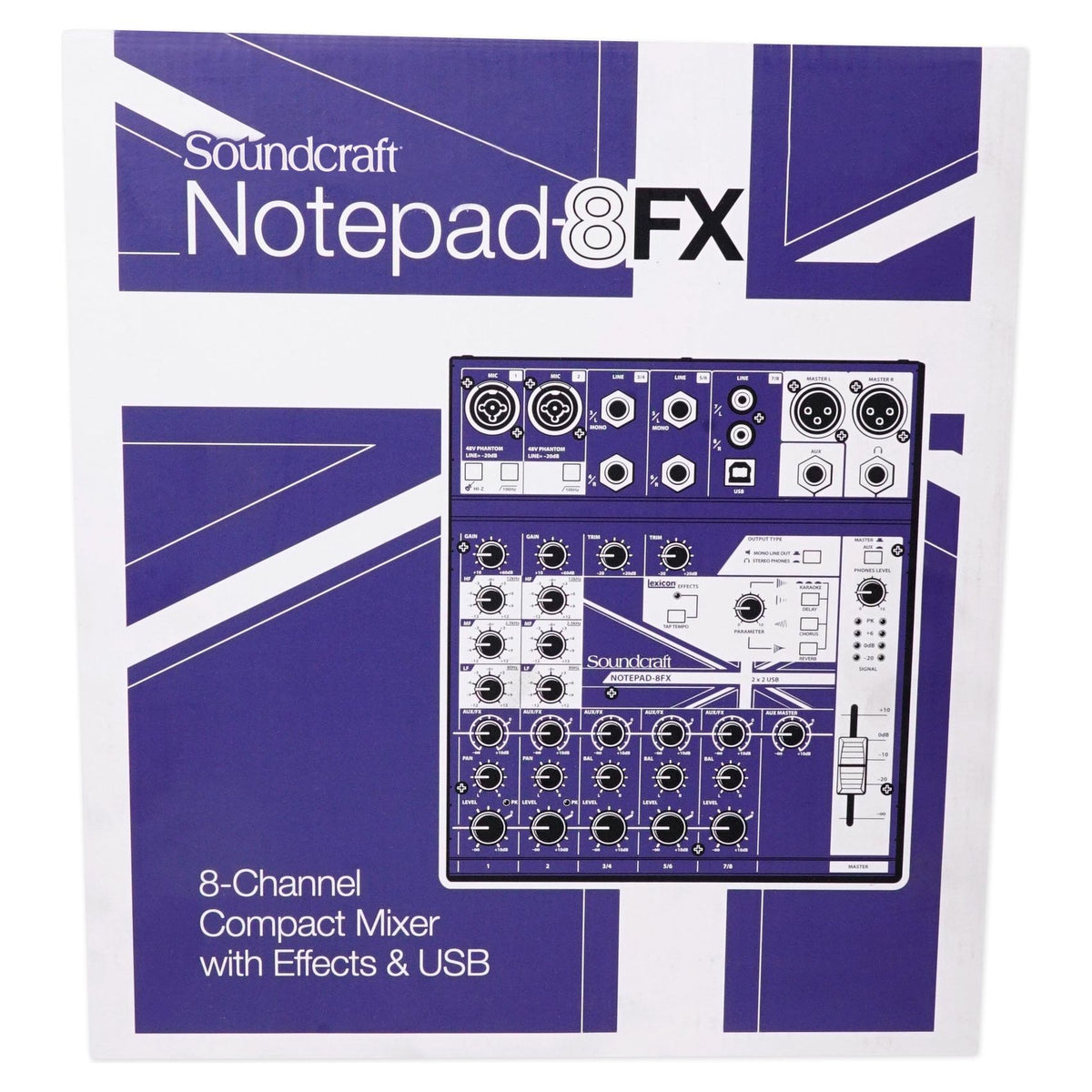 Notepad-8FX 8-Channel Mixer Bundle with USB, Effects, Cables & Headphones