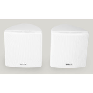Cube by Rockville Pair of 3.5" White Home Theater Wall Speakers+Swivel Brackets