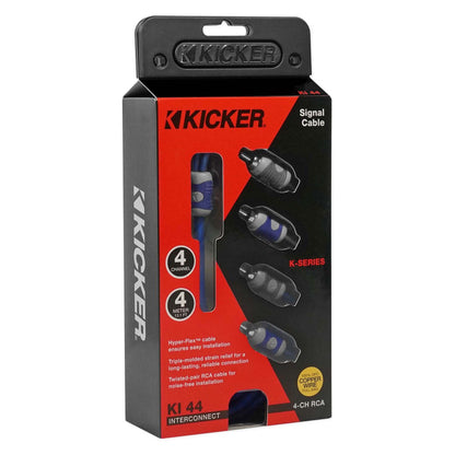 KICKER 46KI44 12 ft 4-Channel RCA Cable 4 Meter