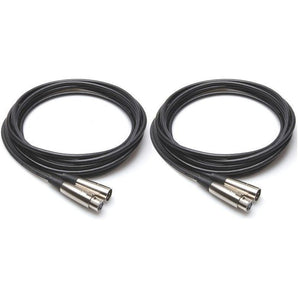 2 Hosa MCL-125 25' Foot XLR Female To Male Microphone Cables