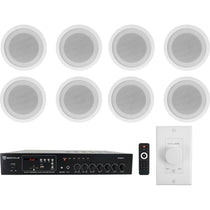 CCL5T White 8-Pack + RCS80-1 Amplifier Bundle