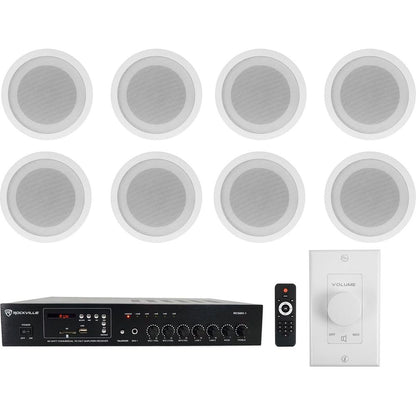 CCL5T White 8-Pack + RCS80-1 Amplifier Bundle