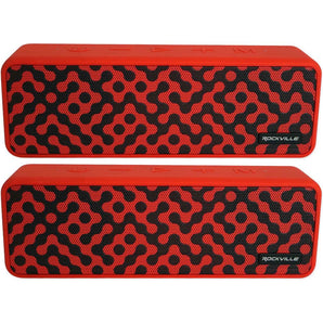 (2) Rockville Faze Red 50w Portable Bluetooth Speakers w/TWS Wireless Linking