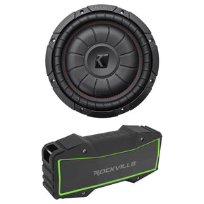 Kicker 43CVT104 COMPVT 800w 10" 4-Ohm SVC Shallow Car Subwoofer + Free Speaker