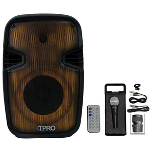 Technical Pro PLIT8 Portable 8" Bluetooth Party Speaker w/LED + Microphone